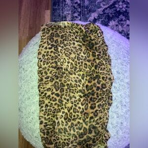 Asymmetrical Pencil Skirt with Ruching Detail on the side (Jaguar Print)
